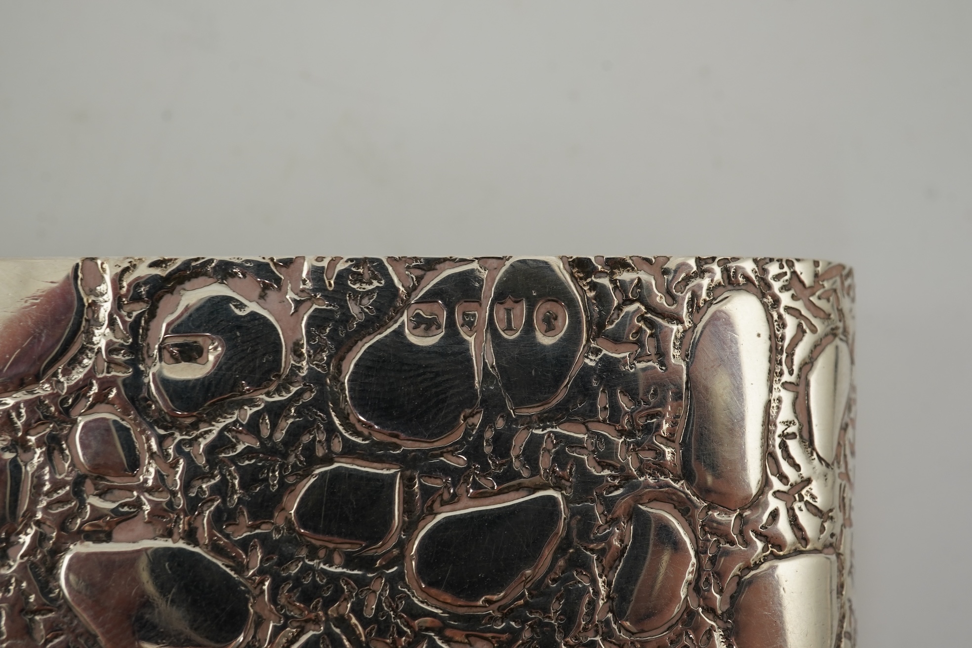 A late Victorian silver hip flask, maker George Heath?